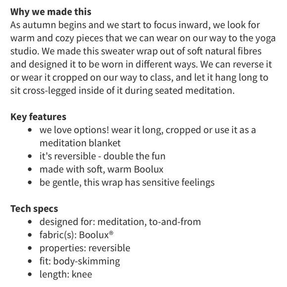 Lululemon Intuition Meditation Sweater Wrap in Black - Picture 13 of 13